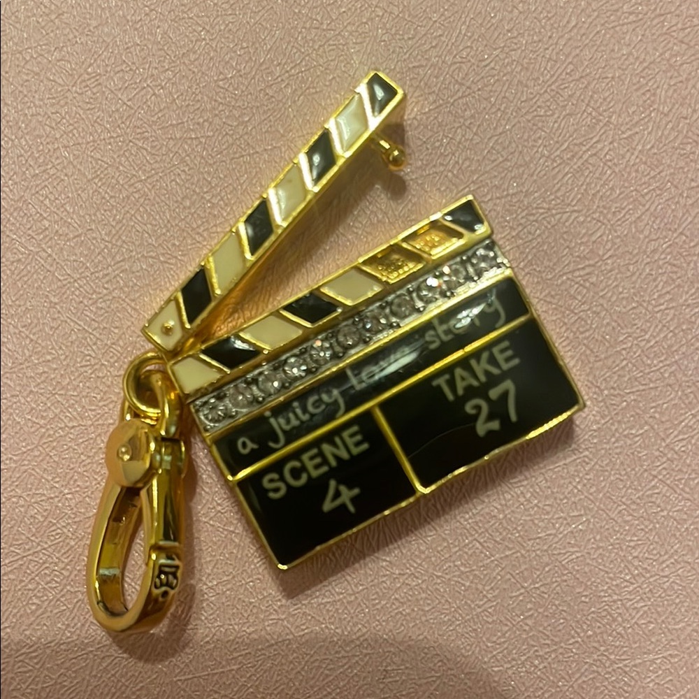 Juicy Couture Gold and Black Movie Clapperboard Charm